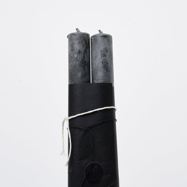Pillar Candle Set of 2 | Unscented Black Candles 