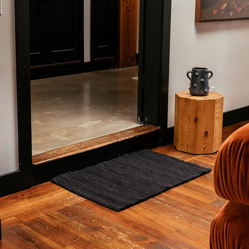 Raw Landscape Mohair Rug | Black Rugs 