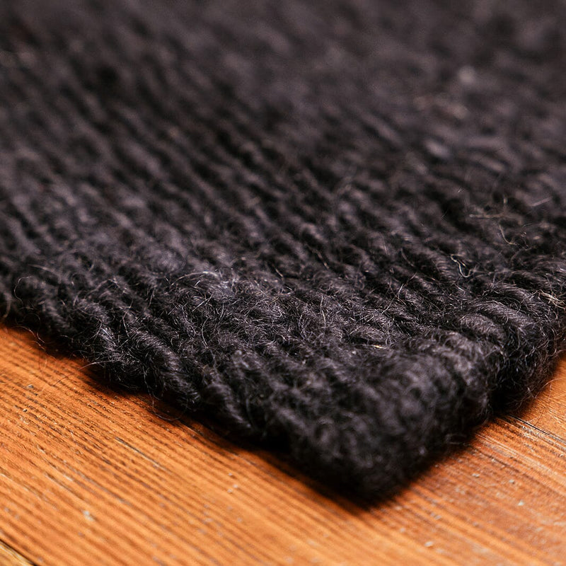 Raw Landscape Mohair Rug | Black Rugs 