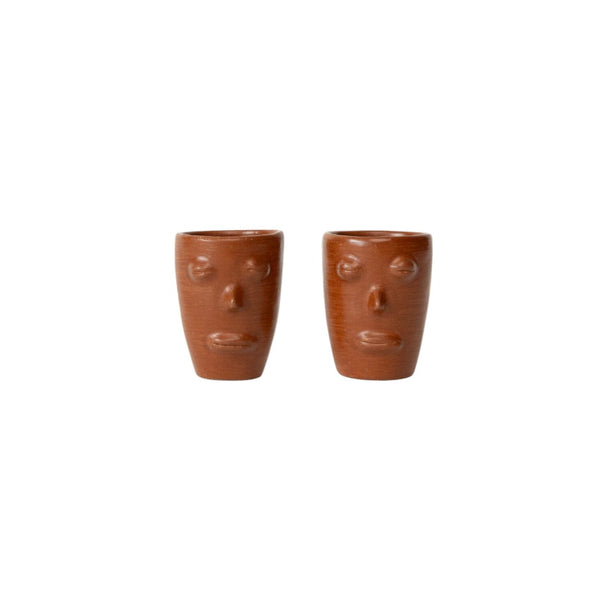 Red Clay Cara Cups | Set of 2 Bowls 