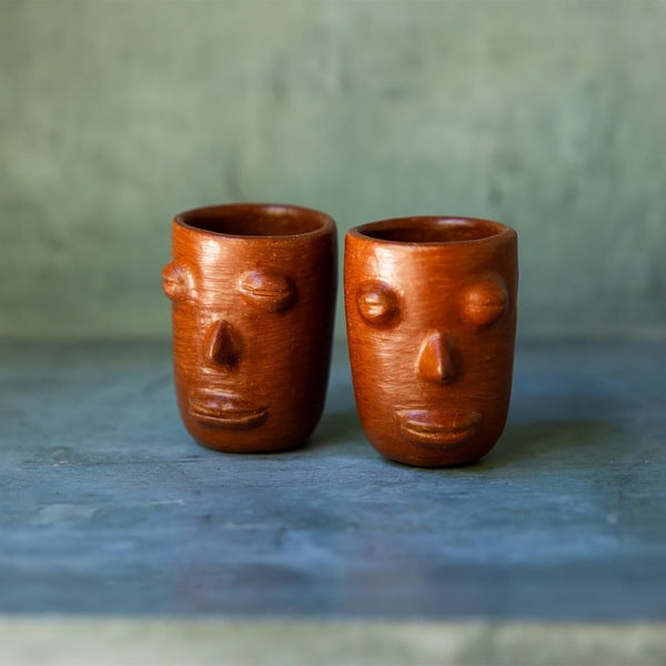 Red Clay Cara Cups | Set of 2 Bowls 