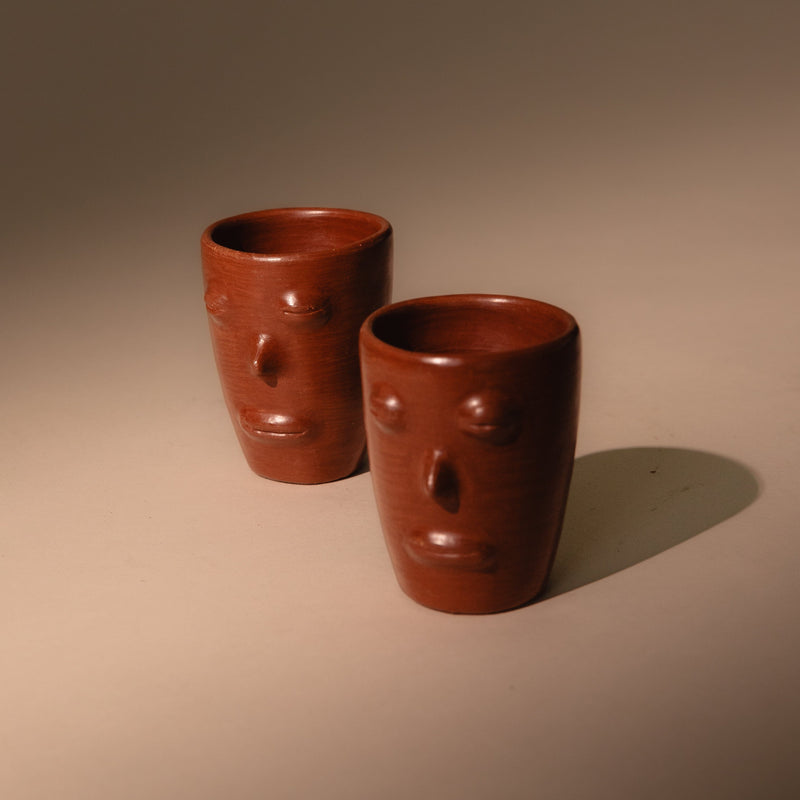 Red Clay Cara Cups | Set of 2 Bowls 