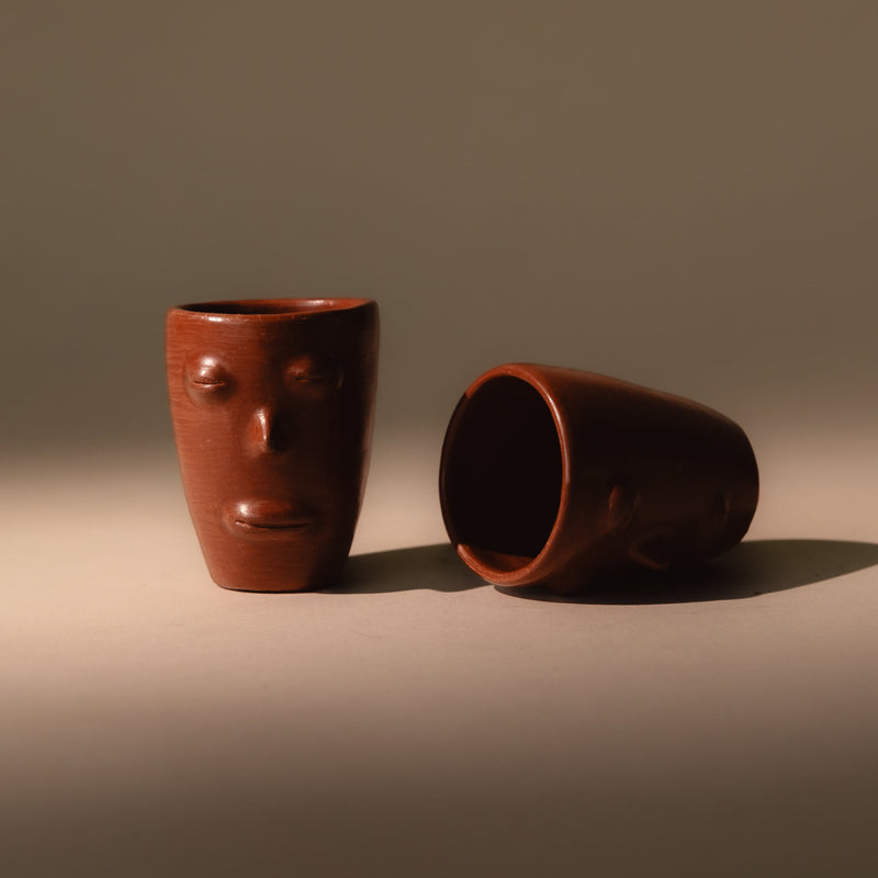 Red Clay Cara Cups | Set of 2 Bowls 