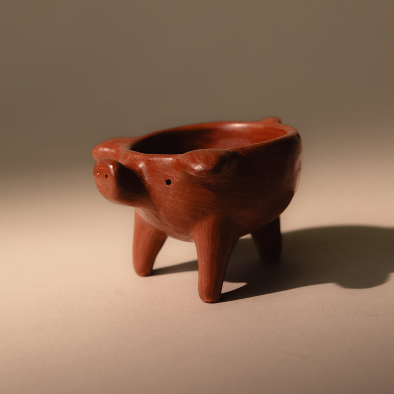 Red Clay Pig Dish Bowls 