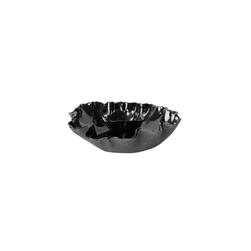 Ruffle Candle Bowl | Black Gloss Candles & Incense 