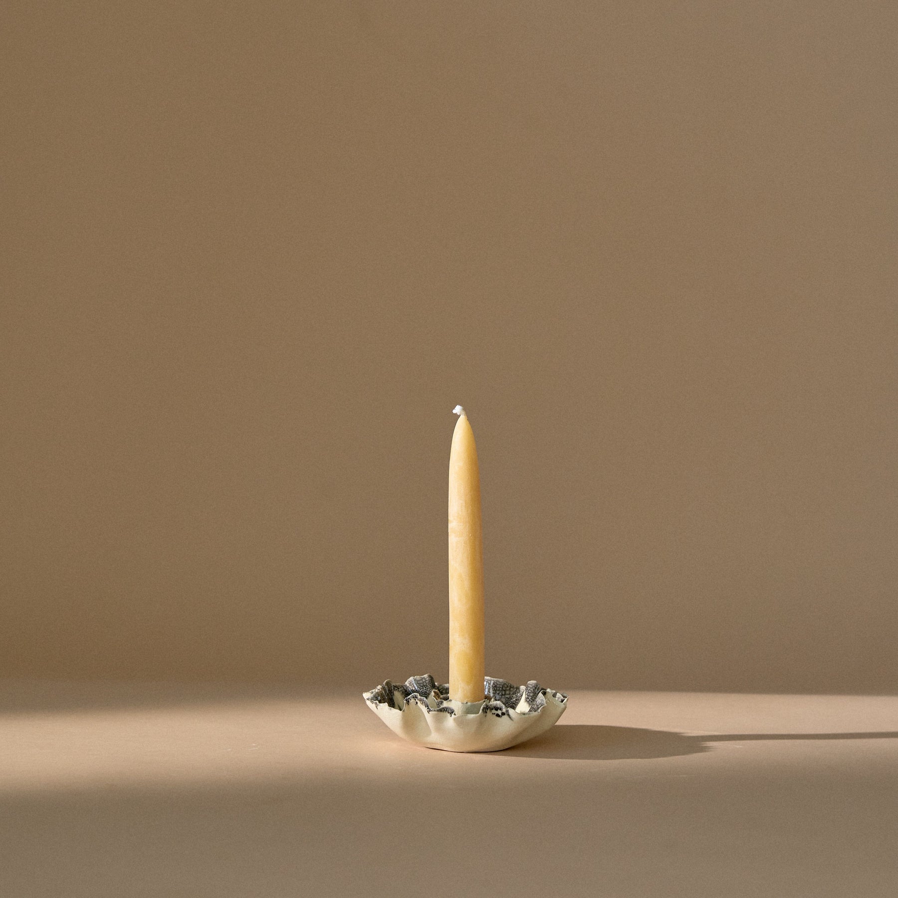 Ruffle Candle Bowl | Cream & Black Terrazo Candles & Incense 