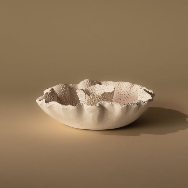 Ruffle Candle Bowl | White Lichen Candles & Incense 