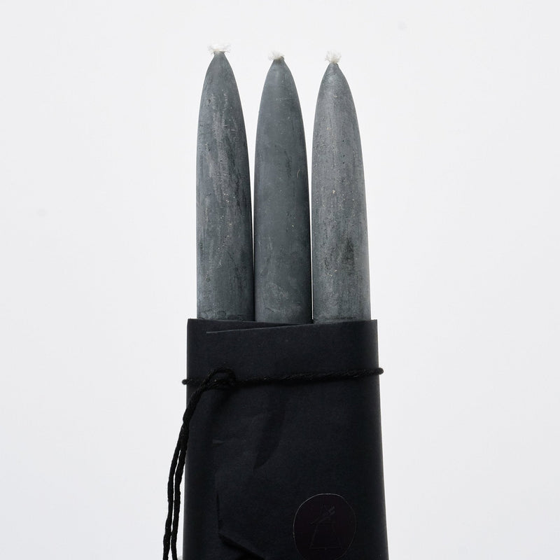 Taper Candle Set of 3 | Unscented Black Candles 