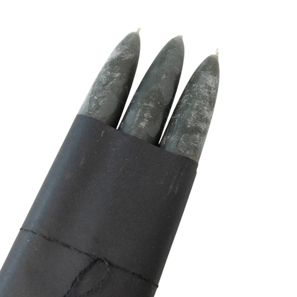 Taper Candle Set of 3 | Unscented Black Candles 