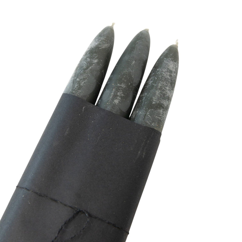 Taper Candle Set of 3 | Unscented Black Candles 