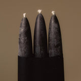 Taper Candle Set of 3 | Unscented Black Candles 