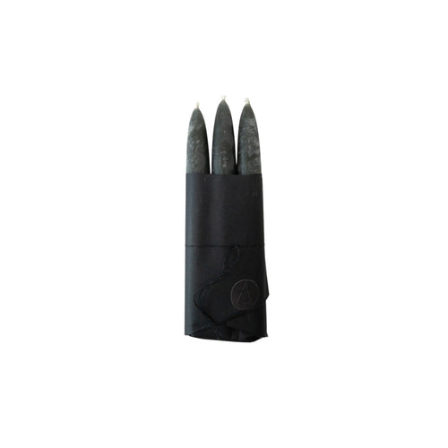 Taper Candle Set of 3 | Unscented Black Candles 