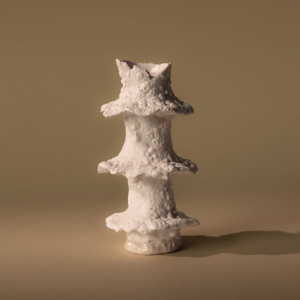Torn Tier Candle Stand | White Lichen Candles & Incense Small 