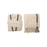 Turkish Linen Bath Set Textiles Bahia - Single Black Stripe S 