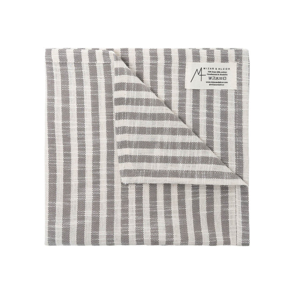 Turkish Linen Napkins | Grey Stripe Home Textiles 