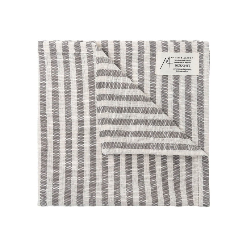 Turkish Linen Napkins | Grey Stripe Home Textiles 