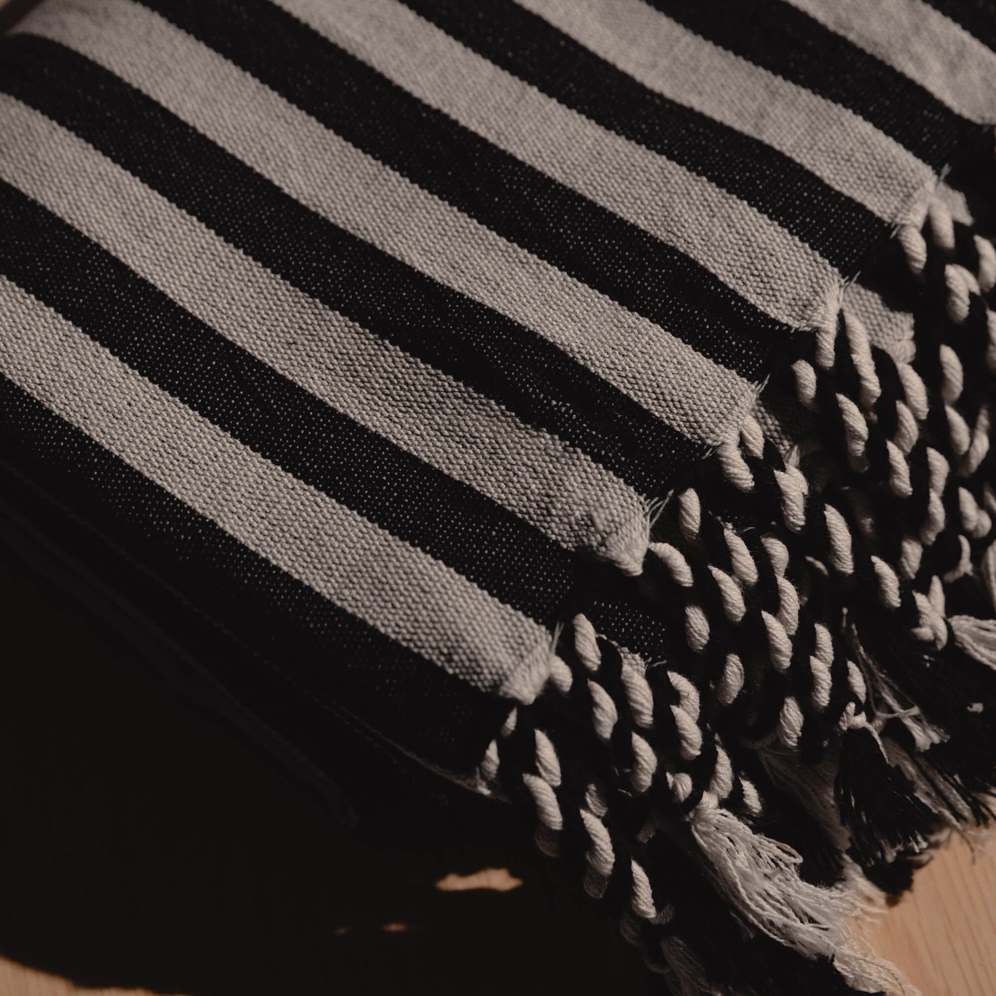 Turkish Linen Towel | Black Stripe Textiles 