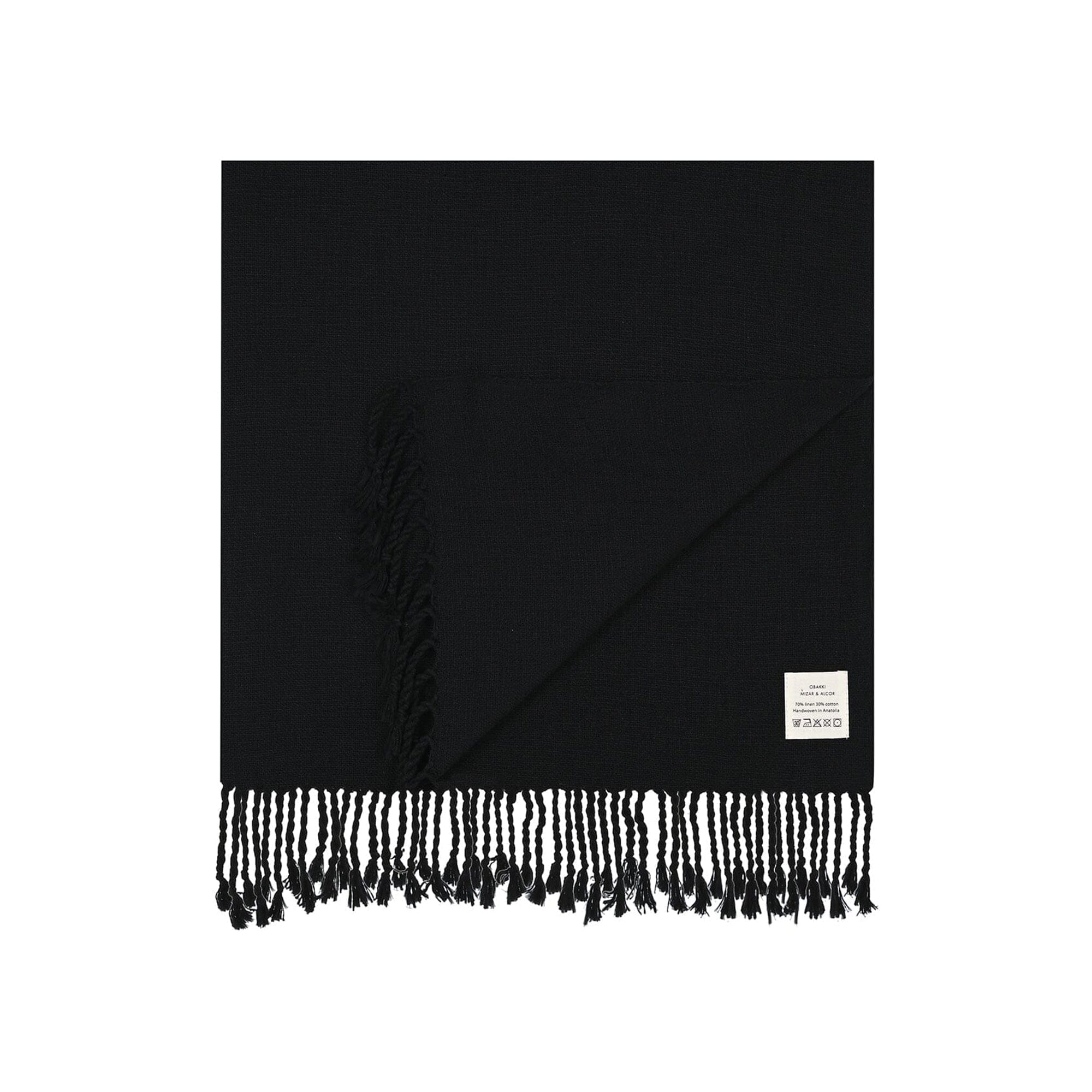 Turkish Linen Towel | Solid Black Home Textiles 