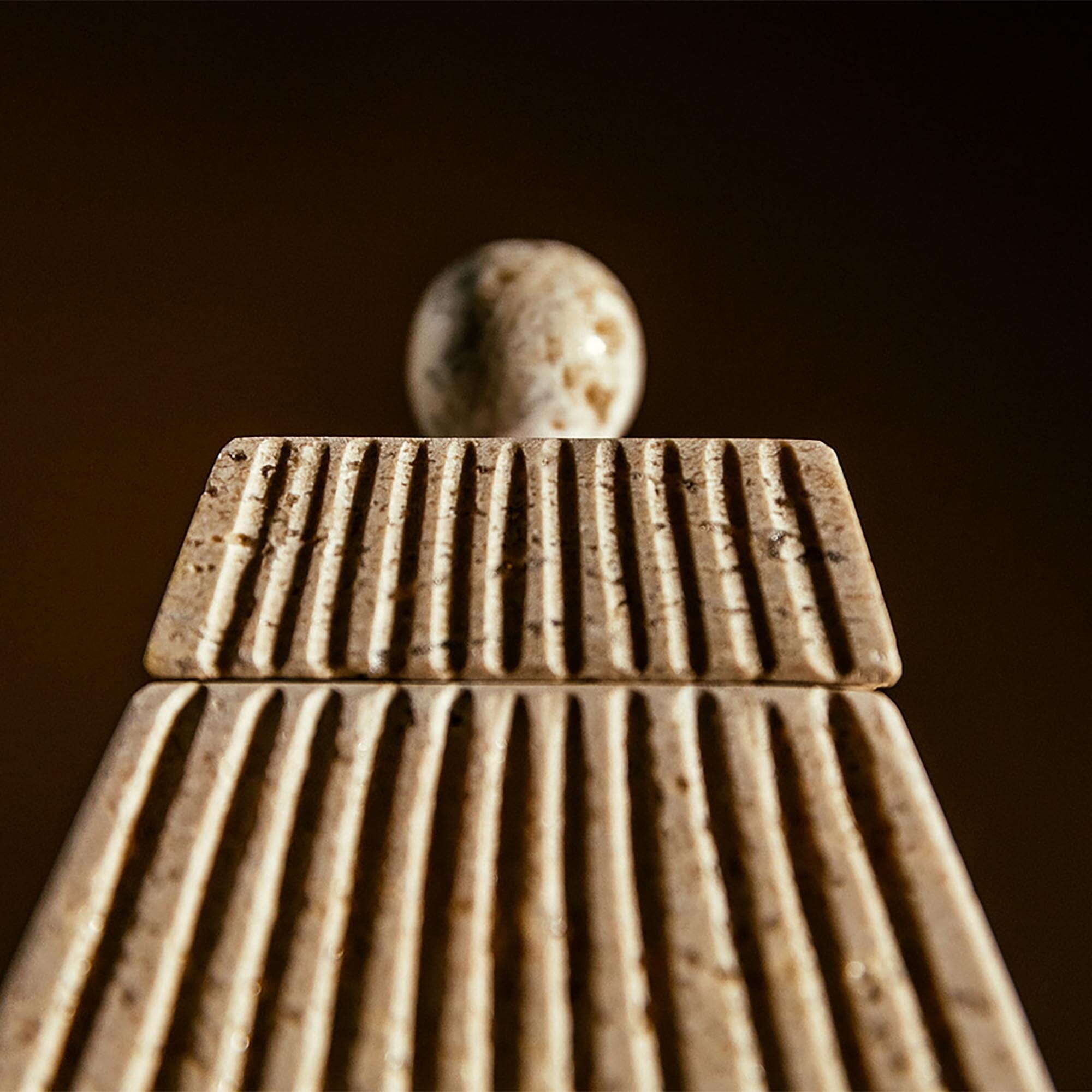 Vega Box | Travertine Decorative Jars 