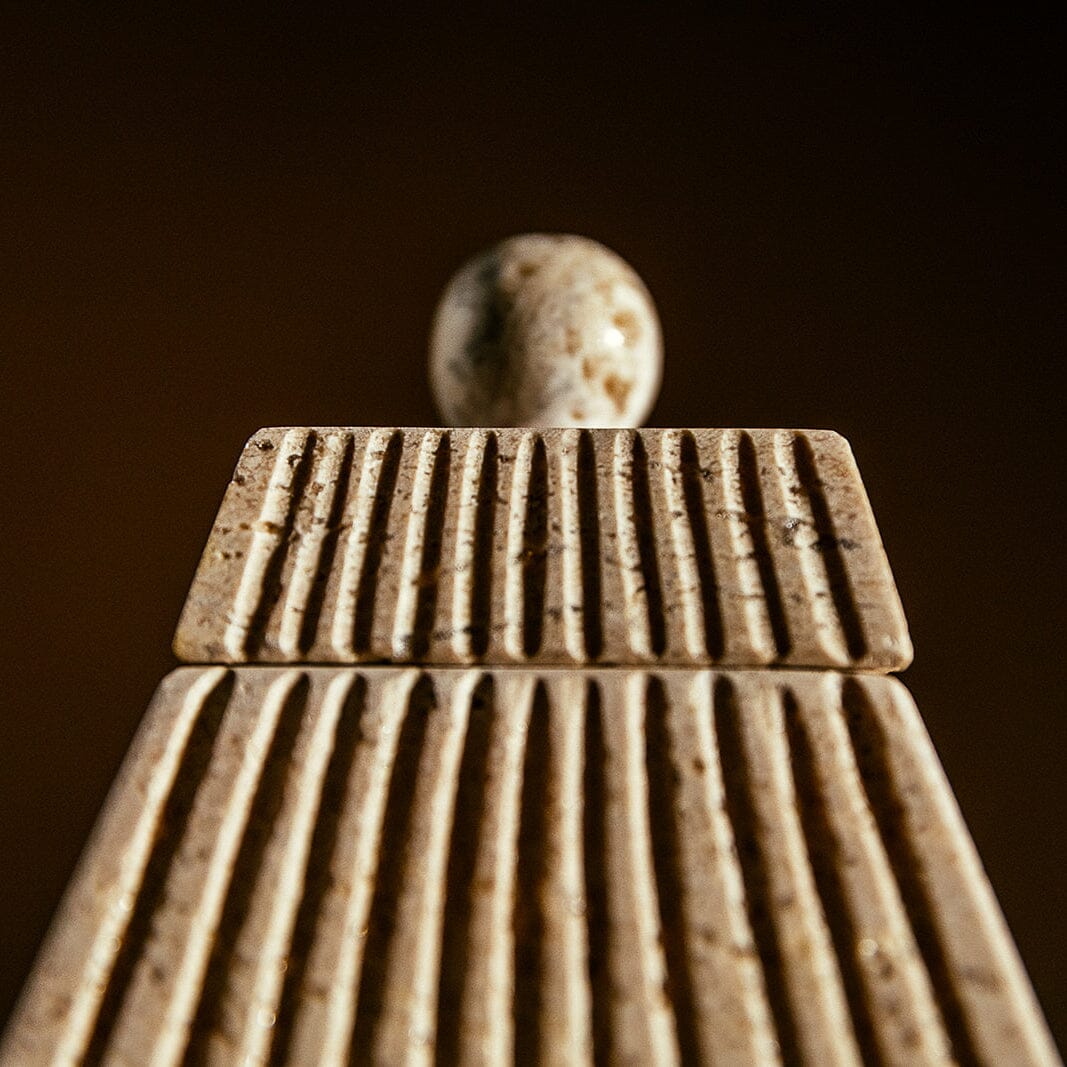 Vega Box | Travertine Decorative Jars 