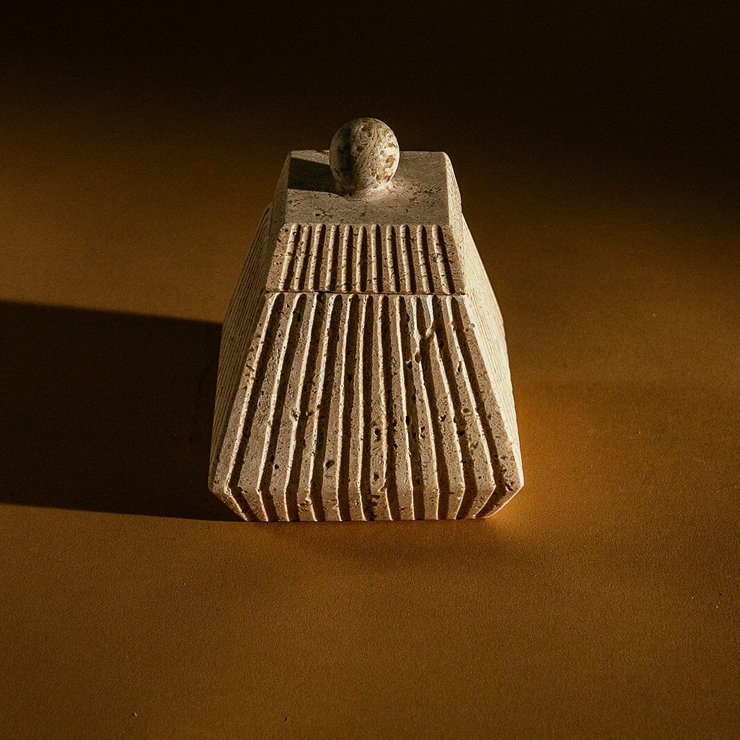 Vega Box | Travertine Decorative Jars 