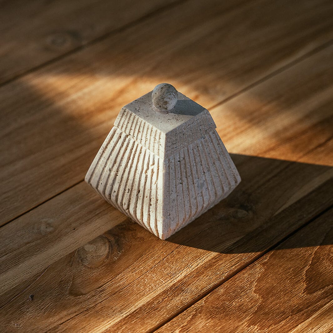 Vega Box | Travertine Decorative Jars 