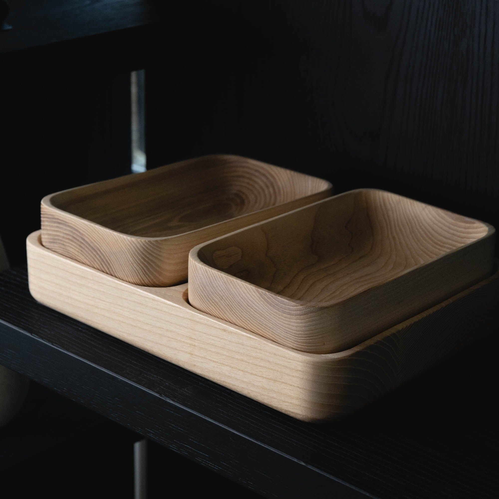 Wood Bowl | 3 Piece Nesting Set Serveware 