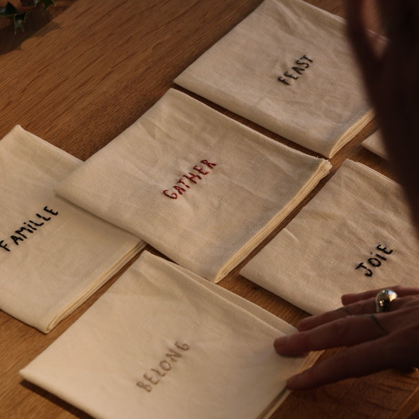 Words for the Table Napkins | Set of 6_Sarah Espeute_201-61-1925-168JoieOS | Obakki