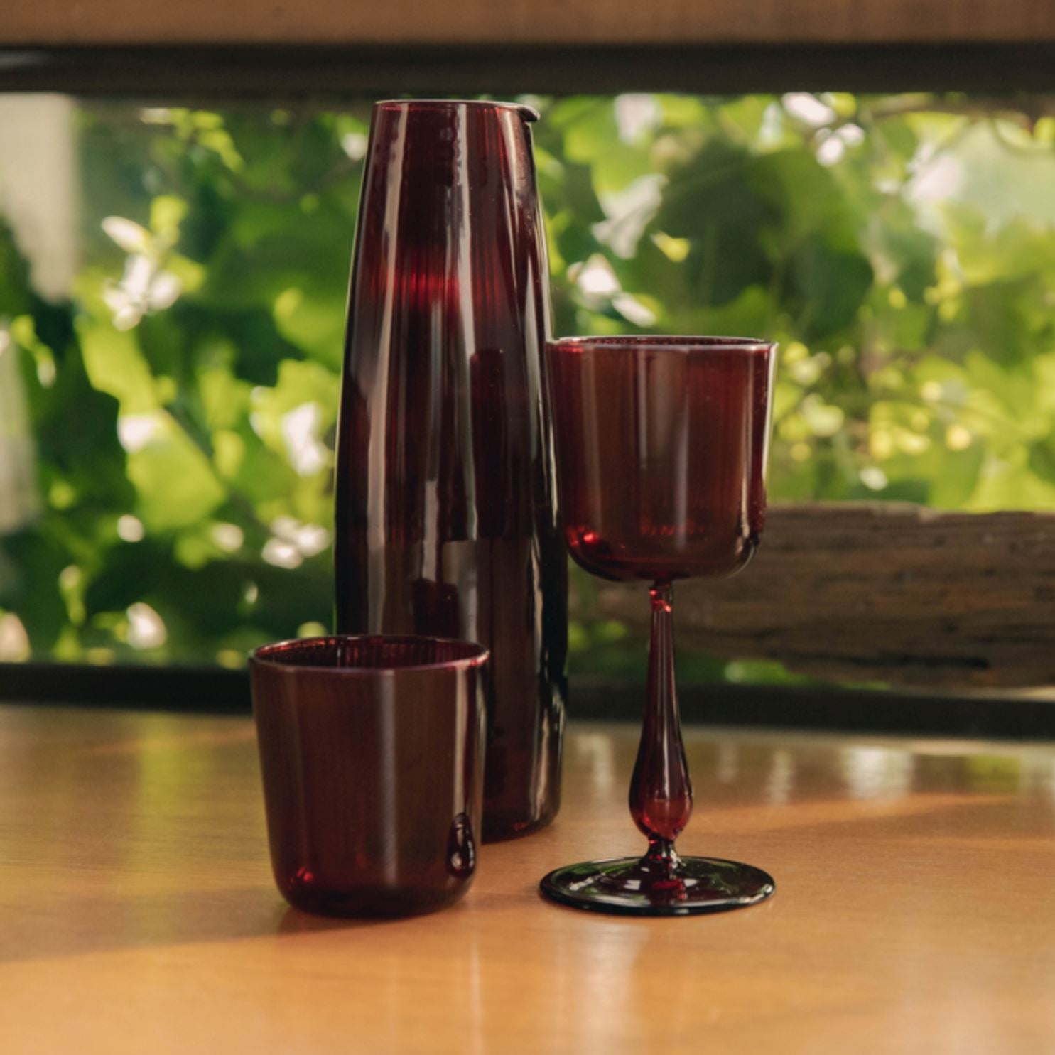 Ottoman Red Luisa Vino | Set of 2_R+D.Lab_201-52-0998-131RED | Obakki