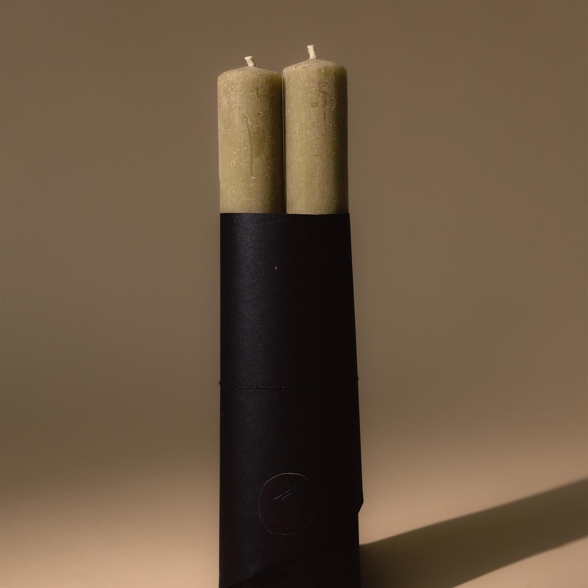 Pillar Candle Set of 2 | Lavender Green Candles Tanya Gabrielle Obakki