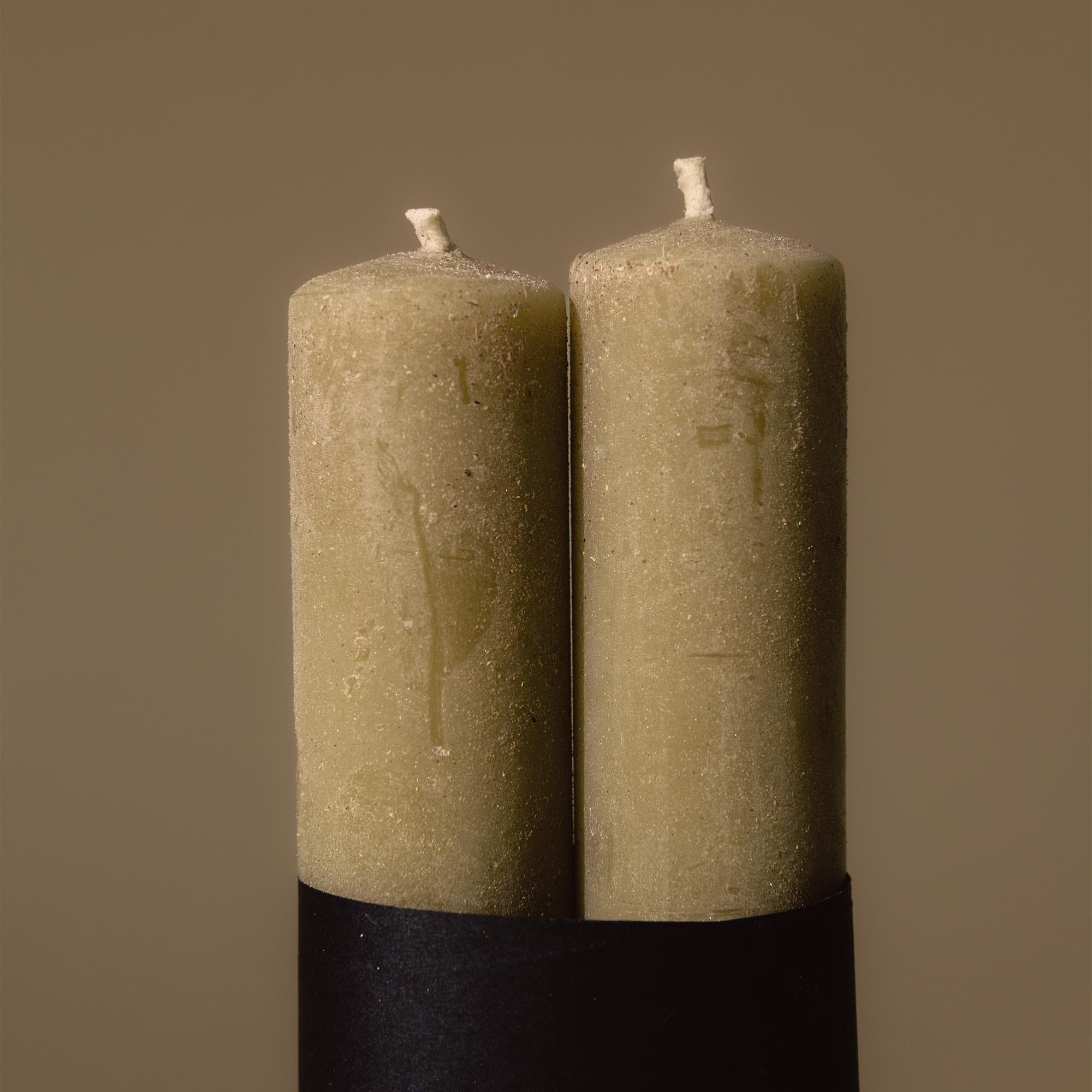 Pillar Candle Set of 2 | Lavender Green Candles Tanya Gabrielle Obakki