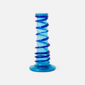 Recycled Glass Candle Holder | Spiral_Herat Glass_201-71-2103-809TURQOS | Obakki
