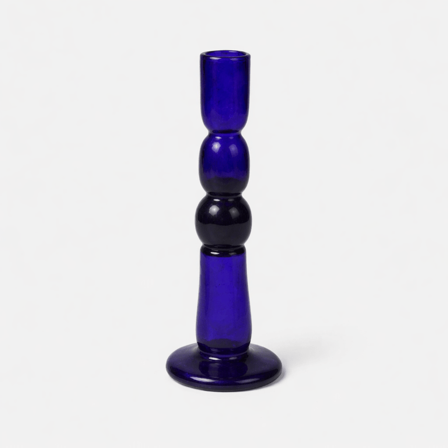 Recycled Glass Candle Holder | Stack_Herat Glass_201-71-2104-809Lapis BlueOS | Obakki