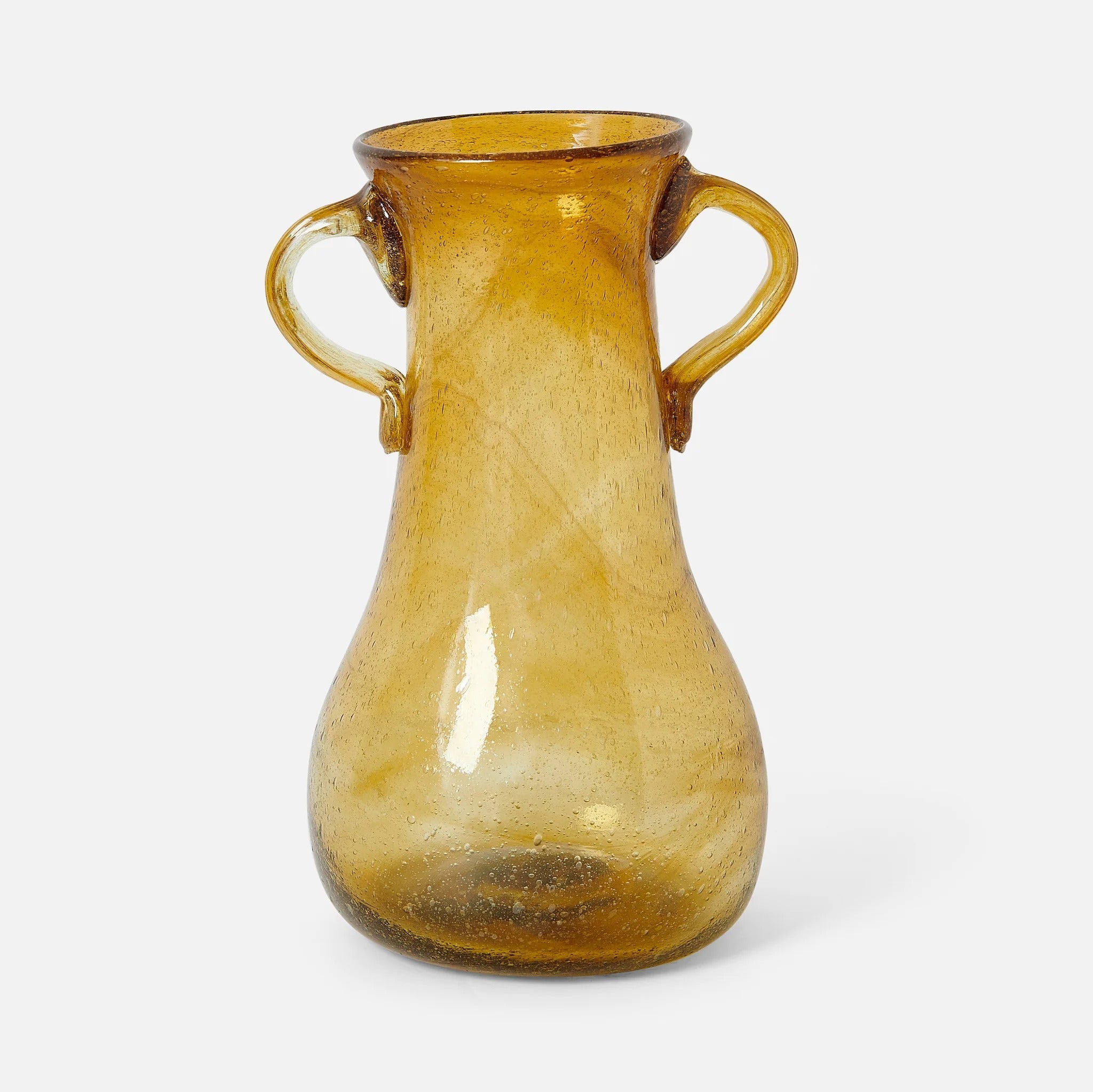 Recycled Glass Handled Vase_Herat Glass_201-71-2102-809AmberOS | Obakki