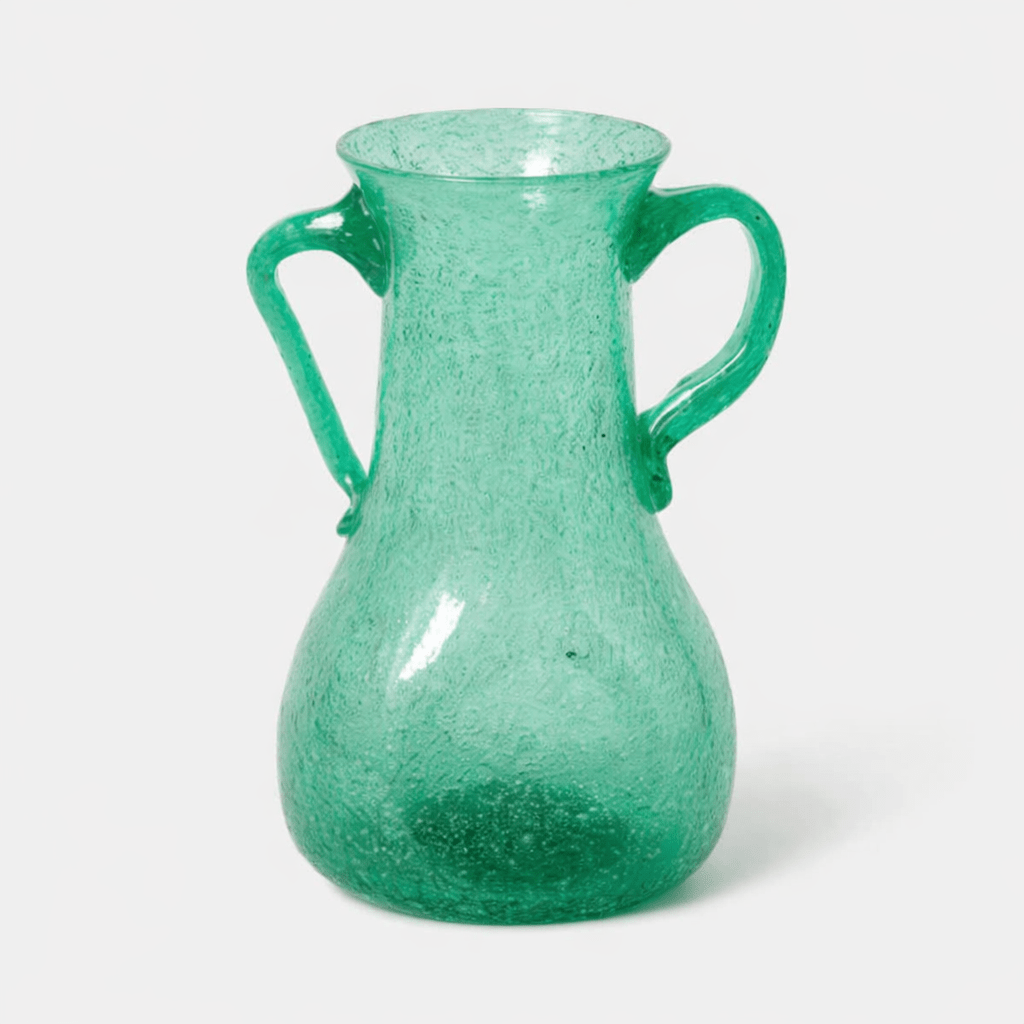 Recycled Glass Handled Vase_Herat Glass_201-71-2102-809JDGRNOS | Obakki