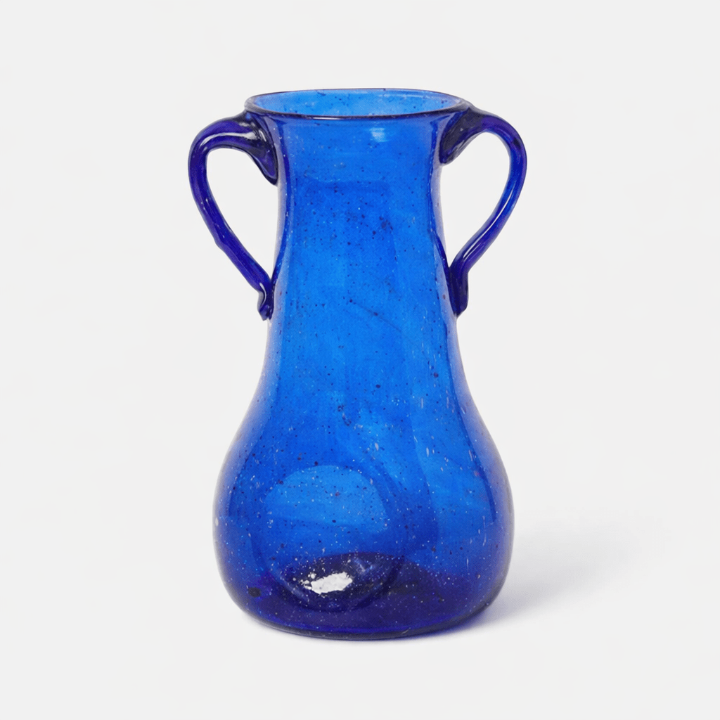Recycled Glass Handled Vase_Herat Glass_201-71-2102-809Lapis BlueOS | Obakki