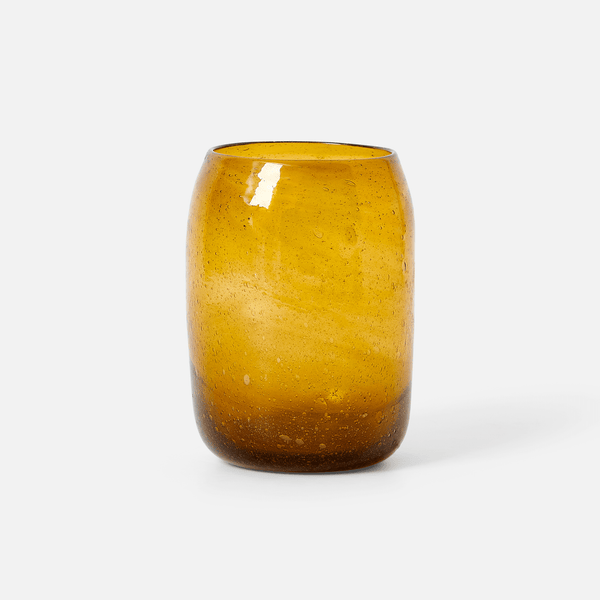 Recycled Glass Rounded Tumblers_Herat Glass_201-71-2096-809AmberOS | Obakki