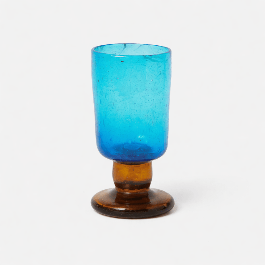 Recycled Glass Two Tone Goblets_Herat Glass_201-71-2099-809TURQ-AMBEROS | Obakki