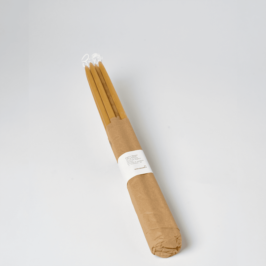 Slim 10" Taper Candle | Natural Beeswax_Skar Organics_201-41-2000.3-136NatBeesOS | Obakki