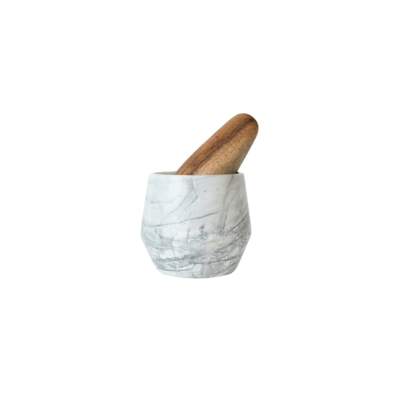Small Holbox Mortar and Pestle | White Mortar + Pestles Ayres Obakki