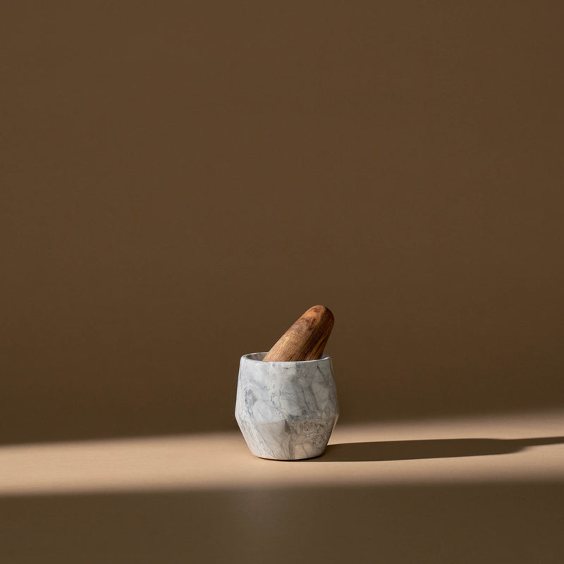 Small Holbox Mortar and Pestle | White Mortar + Pestles Ayres Obakki