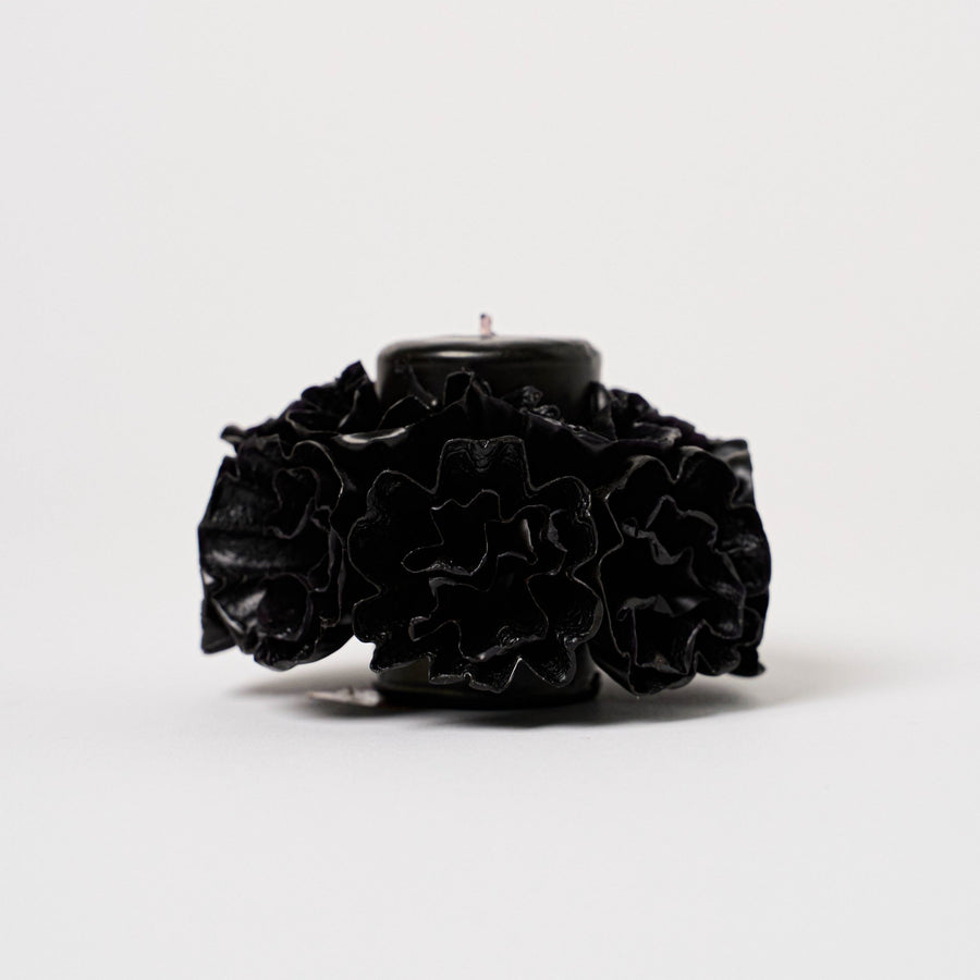 Small Skirted Candle | Black_Casa Viviana_201-41-1076-166BLKOS | Obakki
