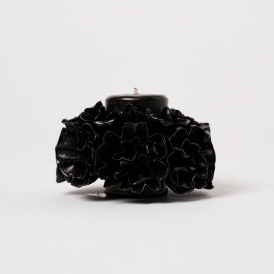 Small Skirted Candle | Black_Casa Viviana_201-41-1076-166BLKOS | Obakki