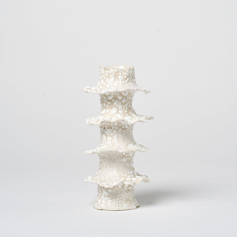 Torn Tier Candle Stand | Cream Lichen_Nathalee Paolinelli_201-72-1832-137Cream LichenLarge | Obakki