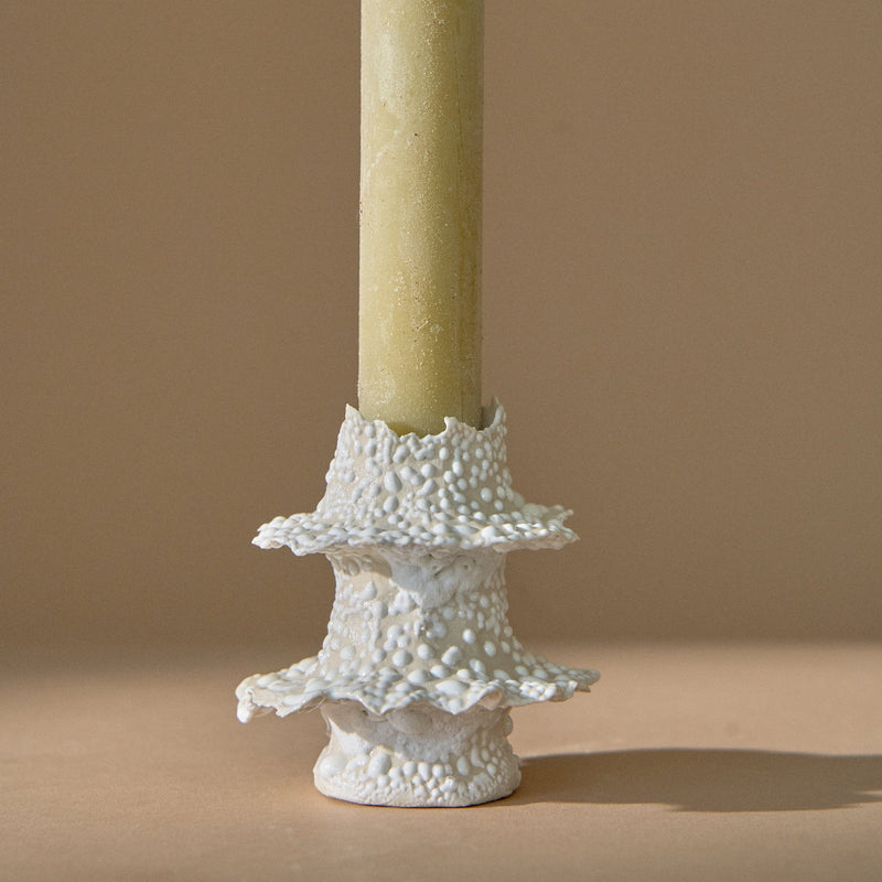 Torn Tier Candle Stand | Cream Lichen - Candles & Incense by Nathalee Paolinelli | Obakki