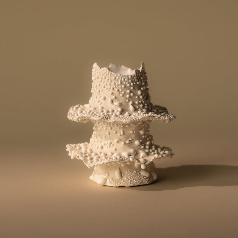 Torn Tier Candle Stand | Cream Lichen - Candles & Incense by Nathalee Paolinelli | Obakki