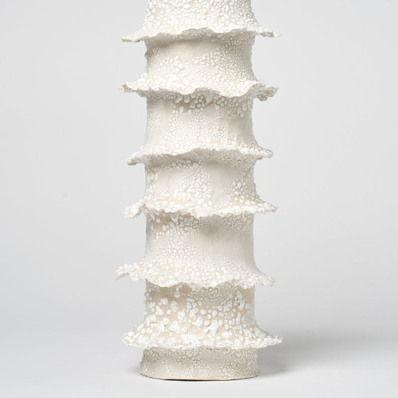 Torn Tier Vase | Cream Lichen - Candles & Incense by Nathalee Paolinelli | Obakki
