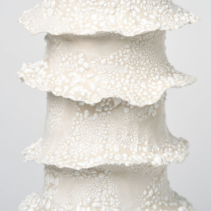 Torn Tier Vase | Cream Lichen - Candles & Incense by Nathalee Paolinelli | Obakki