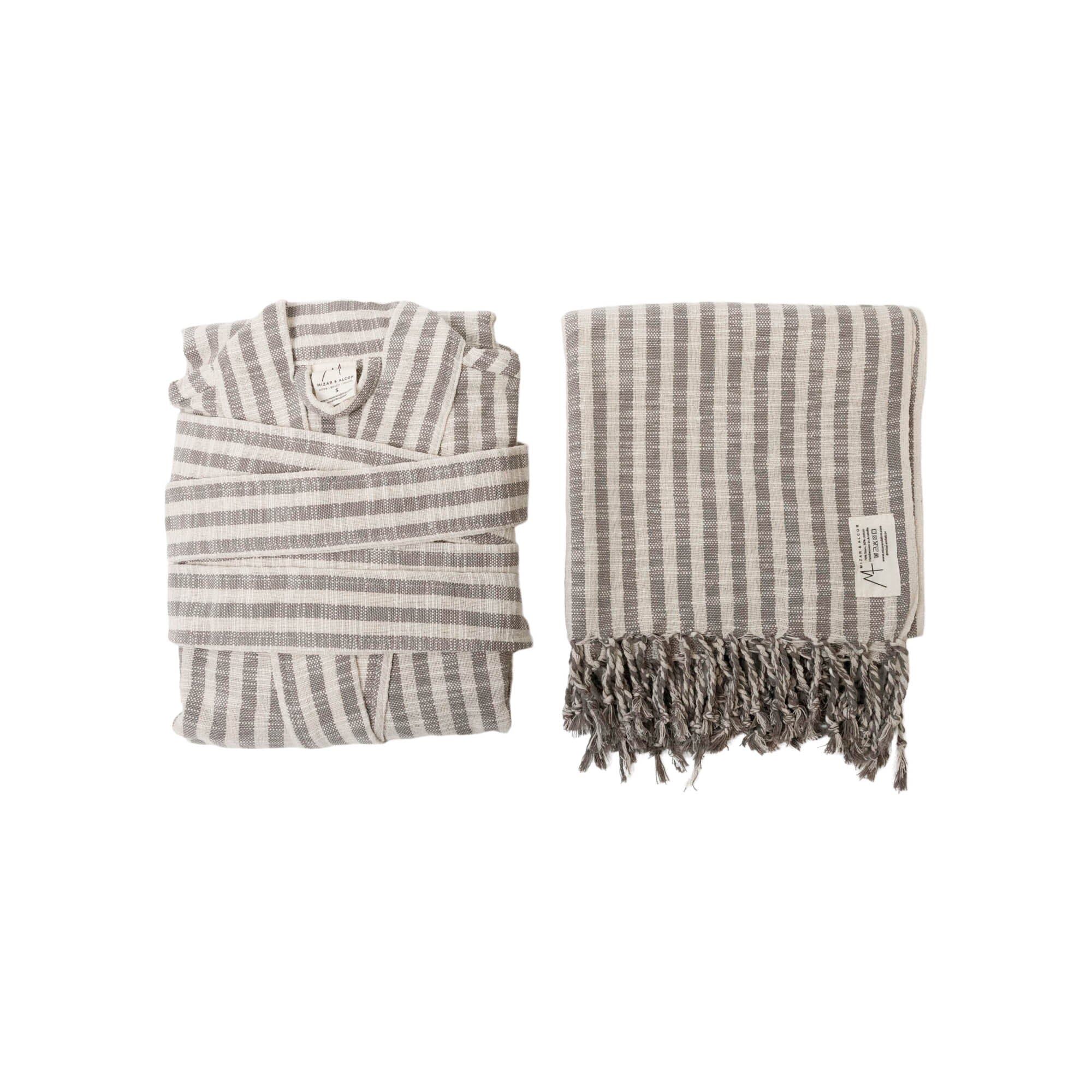 Turkish Linen Bath Set_Mizar & Alcor_201-60-1122-171GRYSTRIPES | Obakki