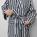 Turkish Linen Robe | Black Stripe_Mizar & Alcor_201-60-1034-171BLKSTRIPE-S | Obakki